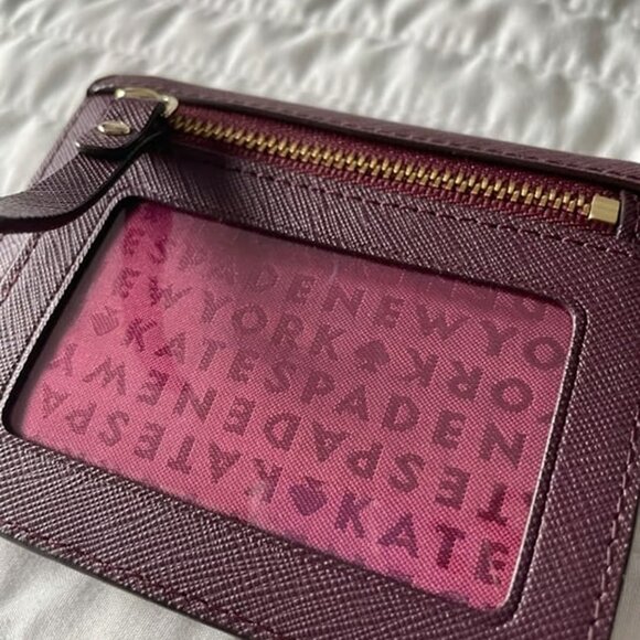Kate Spade Petty Laurel Way Mini Wallet with Key Ring in color Mulledwine - Picture 5 of 6